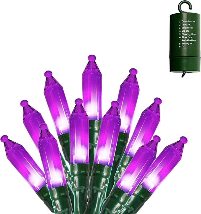 Joiedomi 100-Count Purple LED String Lights 34ft - Halloween Decorations