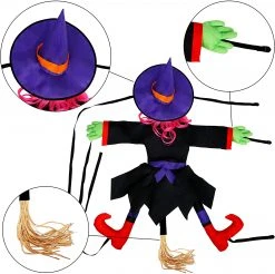 Joyin 2Pcs Halloween Crashing Witch (Red Purple) - Halloween Decorations -Halloween Decorations Sales 13090 2