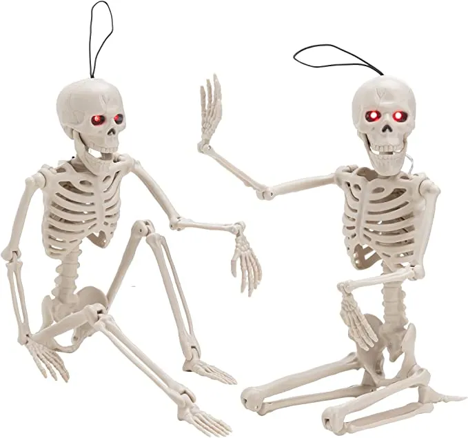 Joyin 2pcs Skeleton Decoration with Red Light Eyes 16in - Halloween Decorations