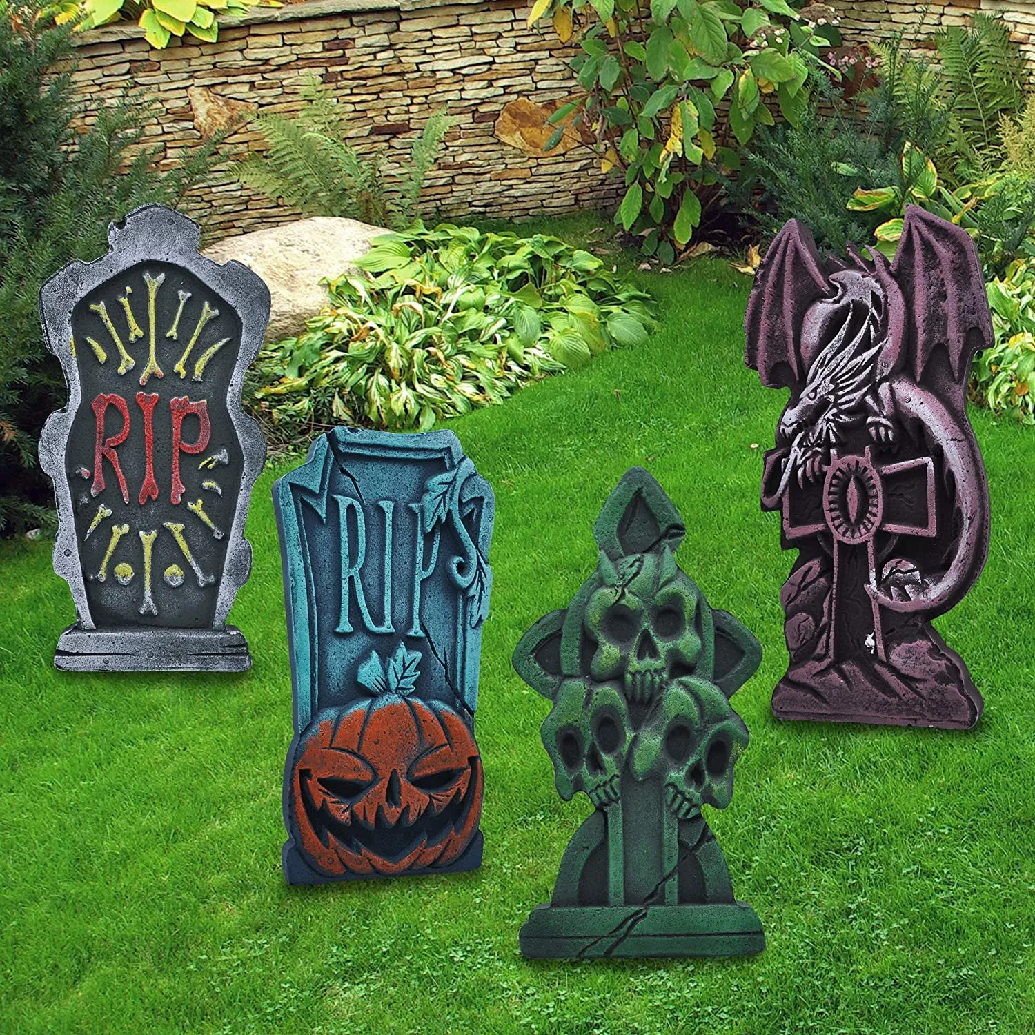 Joyin 6Pcs 17 Halloween Foam Graveyard Tombstone - Halloween Decorations -Halloween Decorations Sales 17 Halloween Foam Graveyard Tombstone 6 Piece 2 1