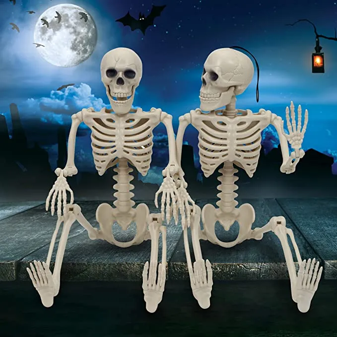 Joyin 2pcs Full Body Hanging Posable Skeleton Decoration 24in - Halloween Decorations
