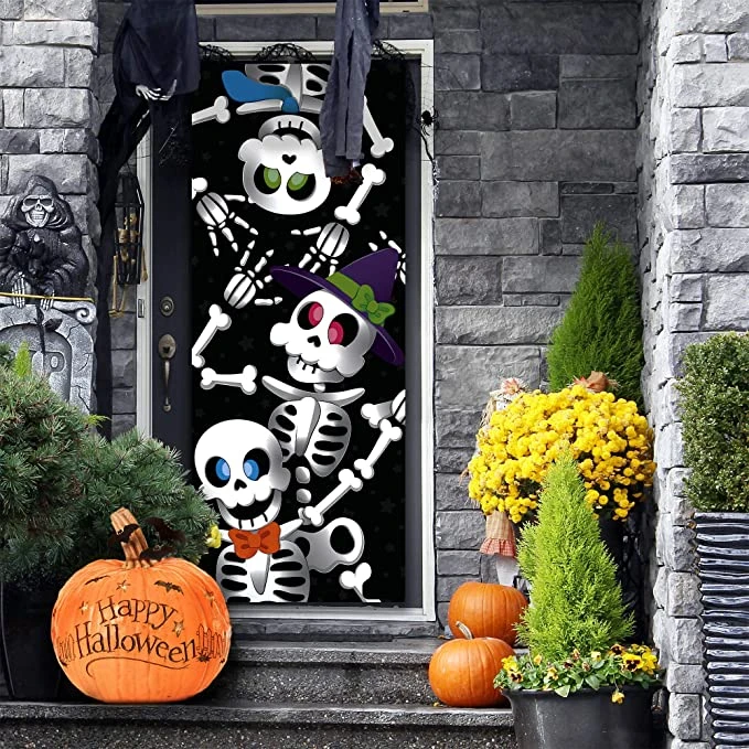 Joyin 3pcs Cute Skeleton Family Door Cover 3D 30in x 72in - Halloween Decorations 1 Joyin 3pcs Cute Skeleton Family Door Cover 3D 30in x 72in - Halloween Decorations