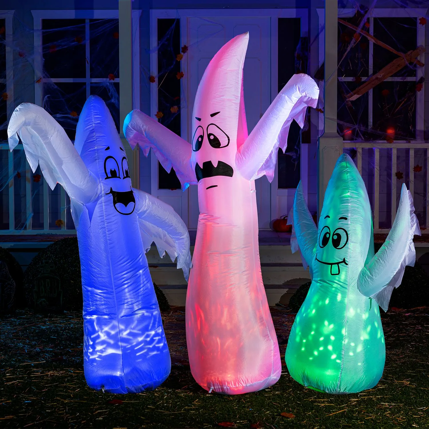 Joiedomi 6ft&5ft&4ft Halloween 3 in 1 Cute Ghosts Inflatable - Halloween Decorations