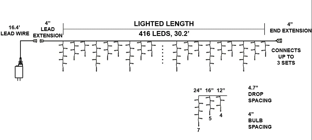 Joiedomi 416 LED Black Wire Icicle Lights - Orange and Purple - Halloween Decorations 4 Joiedomi 416 LED Black Wire Icicle Lights - Orange and Purple - Halloween Decorations - Image 4