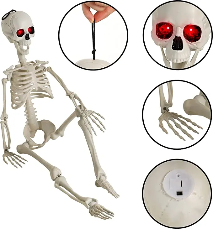 Halloween Decorations Sales -Halloween Decorations Sales 36 Halloween Skeleton with Red LED Light Eyes 3