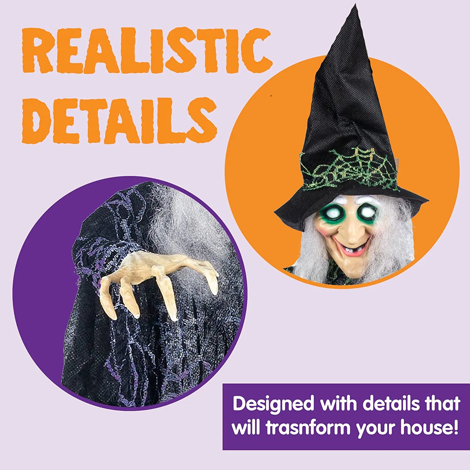 Joyin 3Pcs Halloween Hanging Witch Decorations - Halloween Decorations 3 Joyin 3Pcs Halloween Hanging Witch Decorations - Halloween Decorations - Image 3
