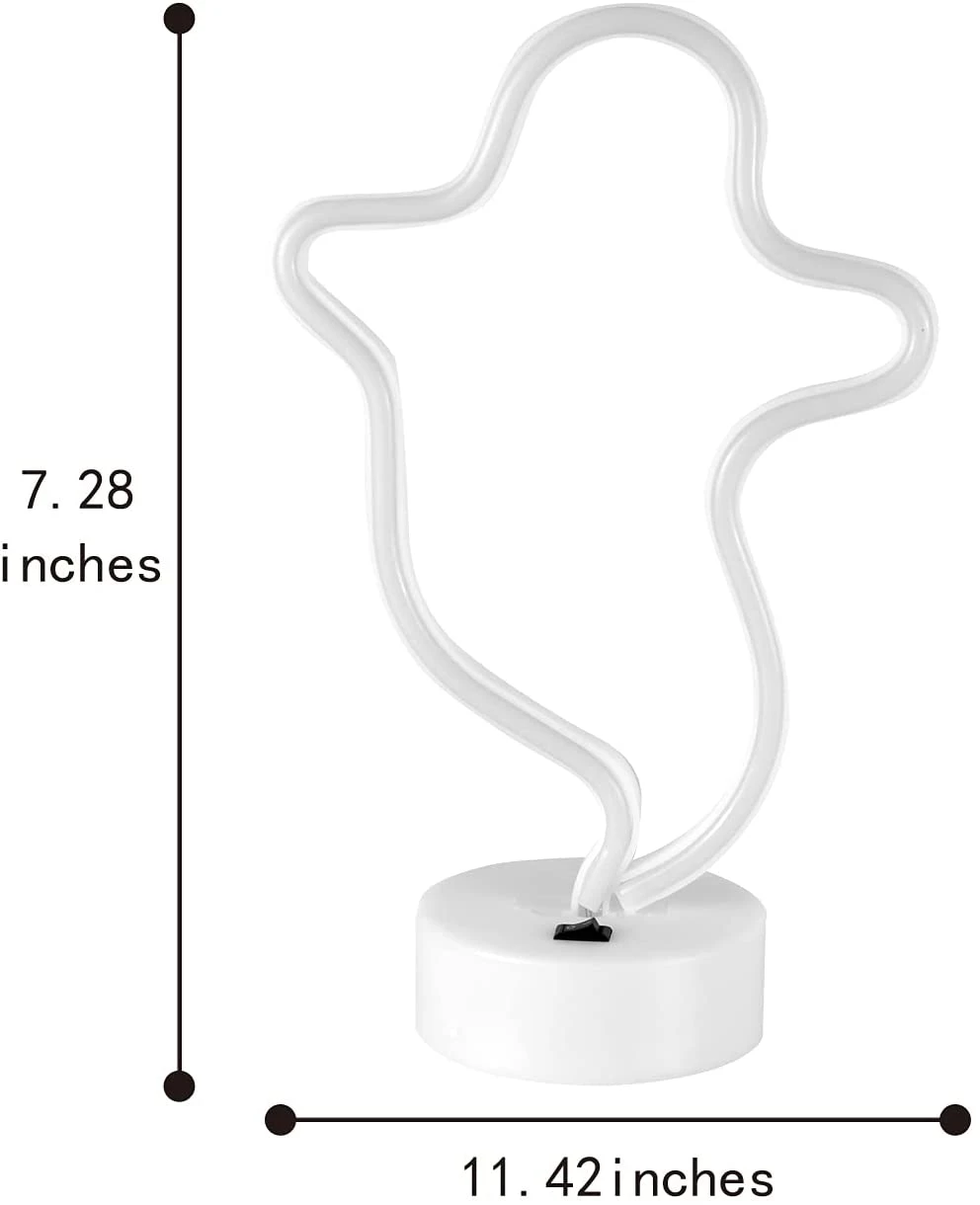 Joyin 2Pcs LED Ghost & Bat Neon Table Lamp Set - Halloween Decorations 7 Joyin 2Pcs LED Ghost & Bat Neon Table Lamp Set - Halloween Decorations - Image 7