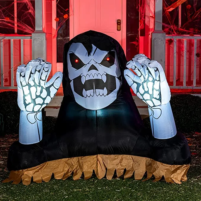 Joiedomi 4ft Halloween Inflatable Reaper Ground Breaker with Hands - Halloween Decorations