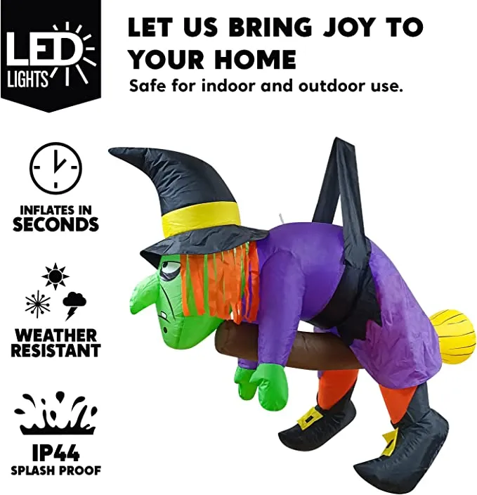Joiedomi 4ft Halloween Inflatable Witch Hanging on Branch - Halloween Decorations 3 Joiedomi 4ft Halloween Inflatable Witch Hanging on Branch - Halloween Decorations - Image 3