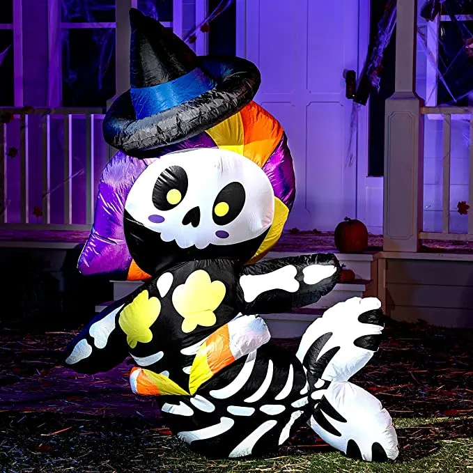 Joiedomi 5ft Cute Halloween Skeleton Mermaid Inflatable - Halloween Decorations