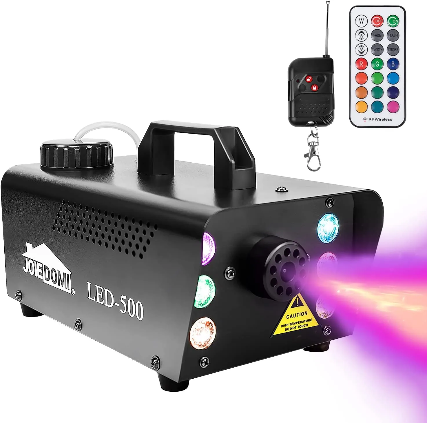 Joiedomi 500W Fog Machine with 6 Multicolor LED Lights on Left and Right (Remote Control) - Halloween Decorations