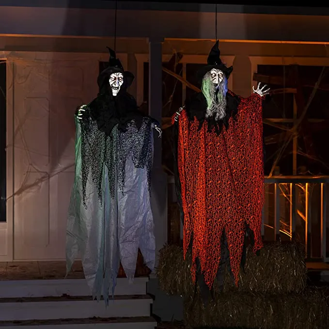 Joyin 2Pcs Light-up Hanging Witch Decorations 51in - Halloween Decorations