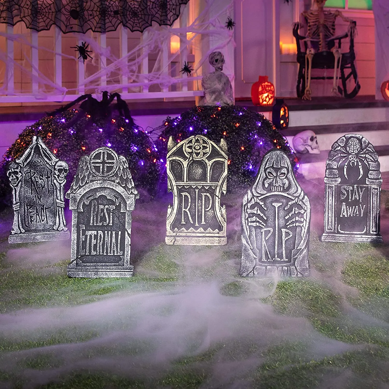 Joyin 6 Pcs Foam Tombstone (Rest Eternal) - Halloween Decorations