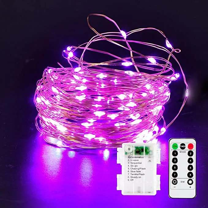 Joiedomi 200 Count Purple Copper LED Light 66ft - Halloween Decorations