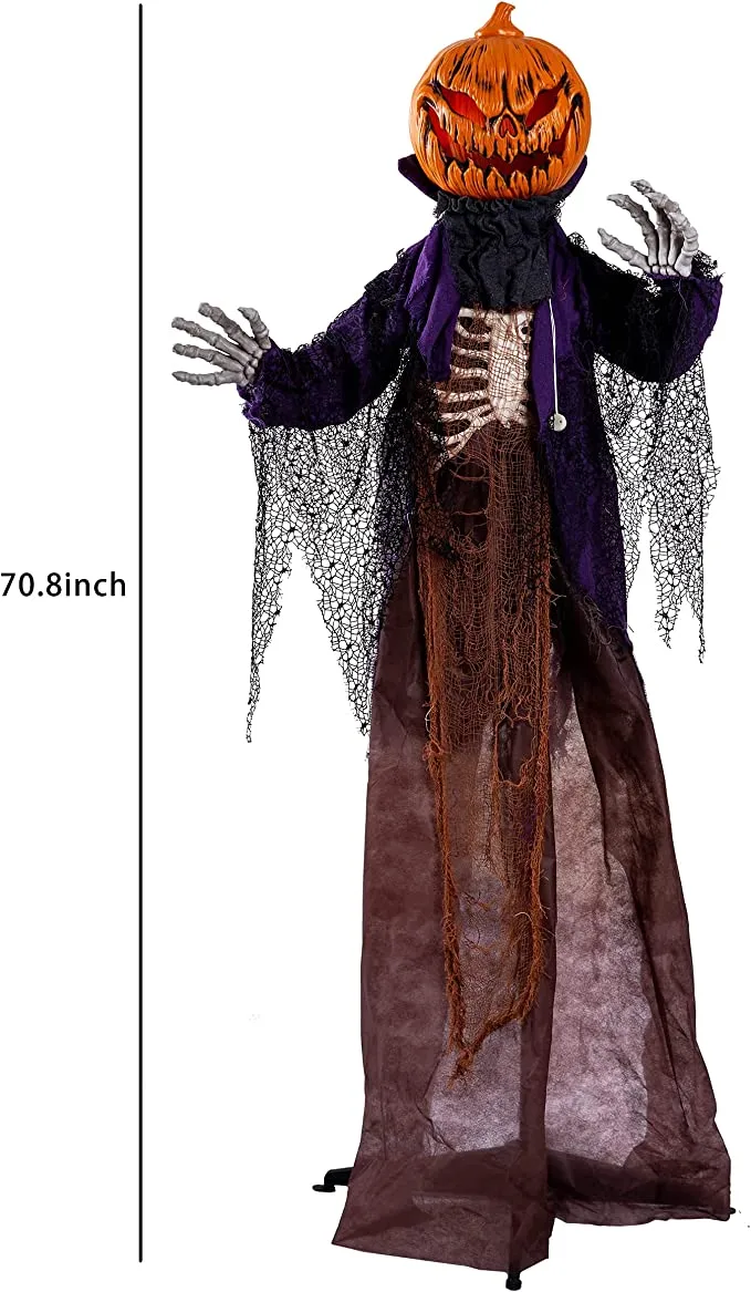 Joyin Halloween Animated Pumpkin Skeleton 70.8in - Halloween Decorations 6 Joyin Halloween Animated Pumpkin Skeleton 70.8in - Halloween Decorations - Image 6