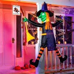 Joiedomi 6ft Inflatable Crashing Witch - Halloween Decorations