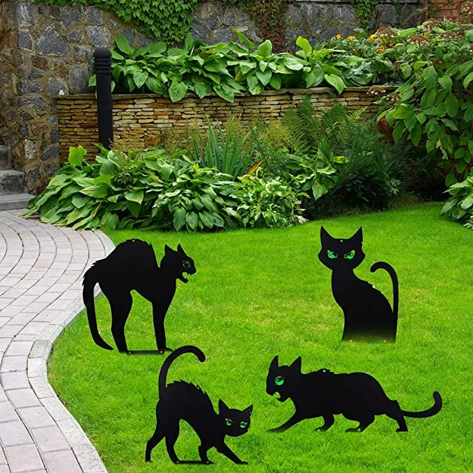 Joyin 6Pcs Black Cat Silhouette Yard Sign - Halloween Decorations 6 Joyin 6Pcs Black Cat Silhouette Yard Sign - Halloween Decorations - Image 6