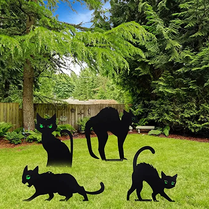 Joyin 6Pcs Black Cat Silhouette Yard Sign - Halloween Decorations 4 Joyin 6Pcs Black Cat Silhouette Yard Sign - Halloween Decorations - Image 4