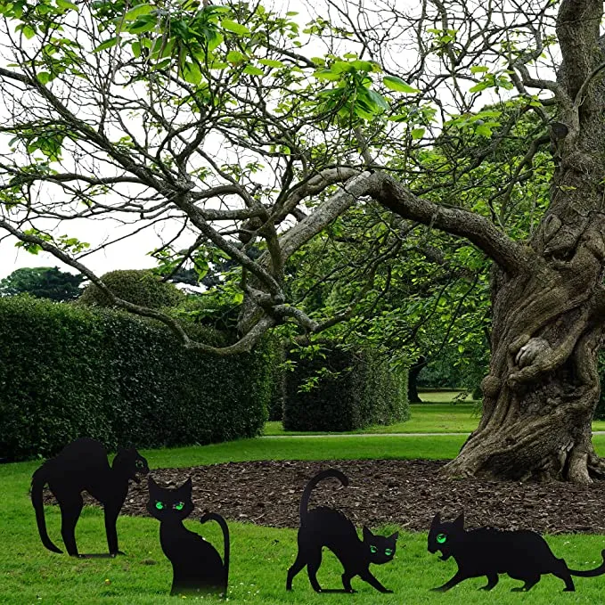 Joyin 6Pcs Black Cat Silhouette Yard Sign - Halloween Decorations 5 Joyin 6Pcs Black Cat Silhouette Yard Sign - Halloween Decorations - Image 5