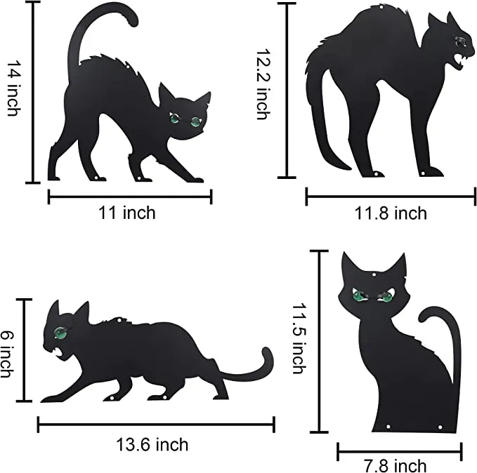 Joyin 6Pcs Black Cat Silhouette Yard Sign - Halloween Decorations 7 Joyin 6Pcs Black Cat Silhouette Yard Sign - Halloween Decorations - Image 7