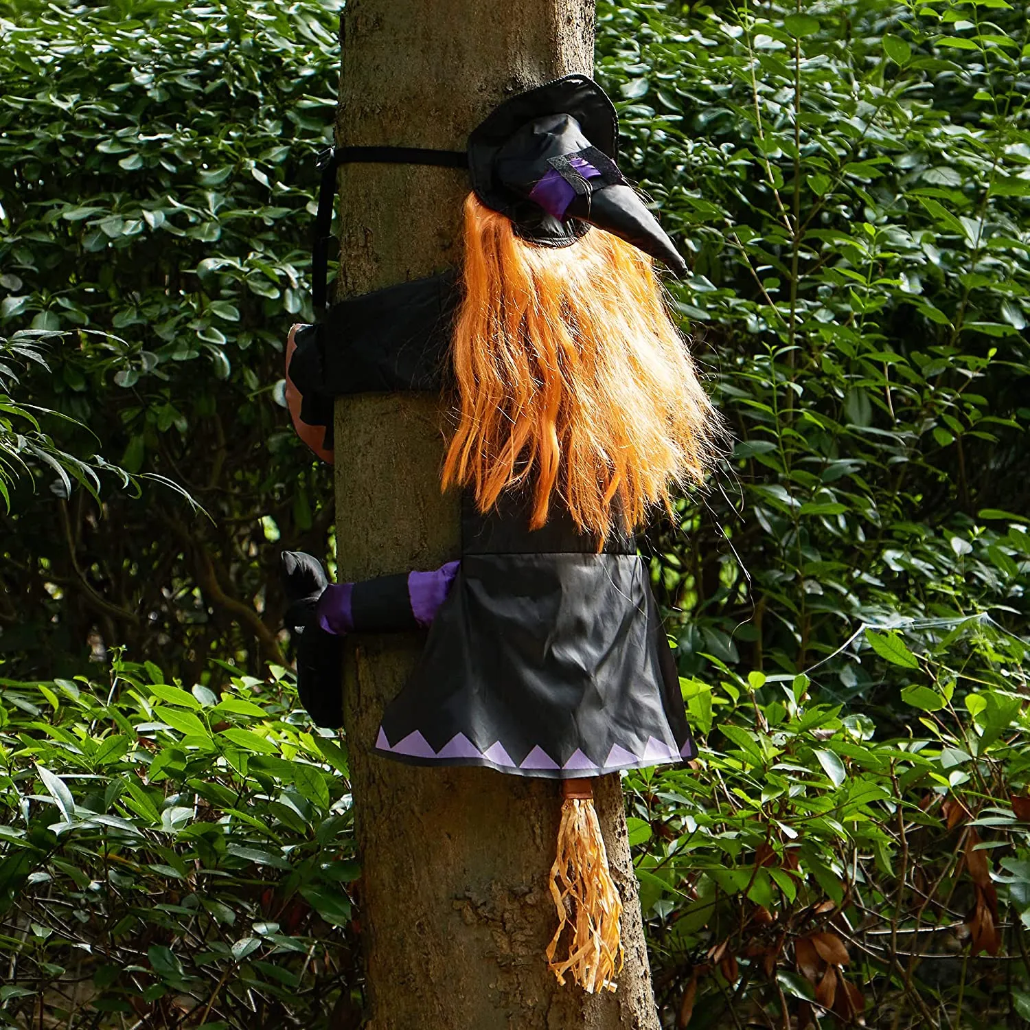 Joyin Crashing Witch Into Tree Decoration (Orange Hair) - Halloween Decorations