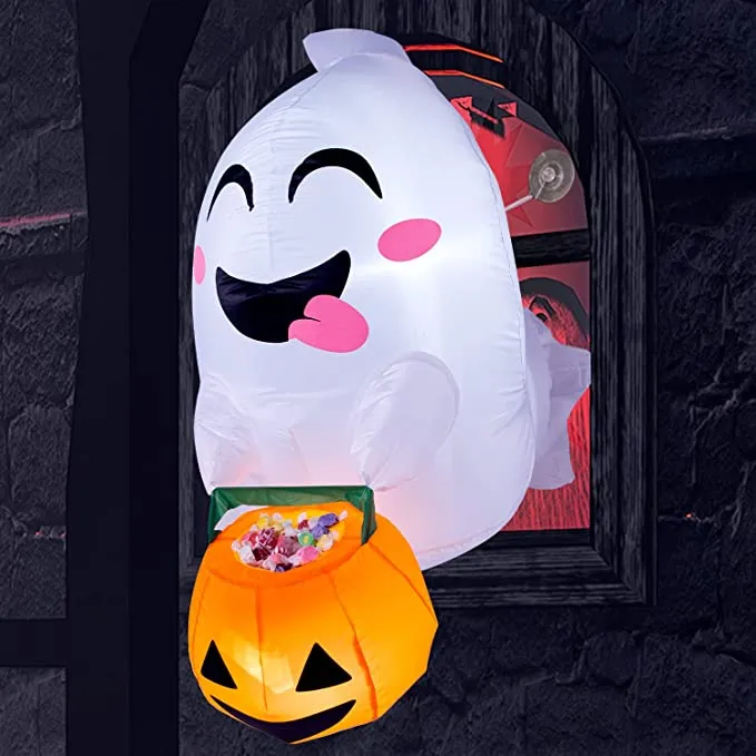 Joiedomi 3.5ft Cute Ghost Holding Candy Basket Halloween Inflatable - Halloween Decorations