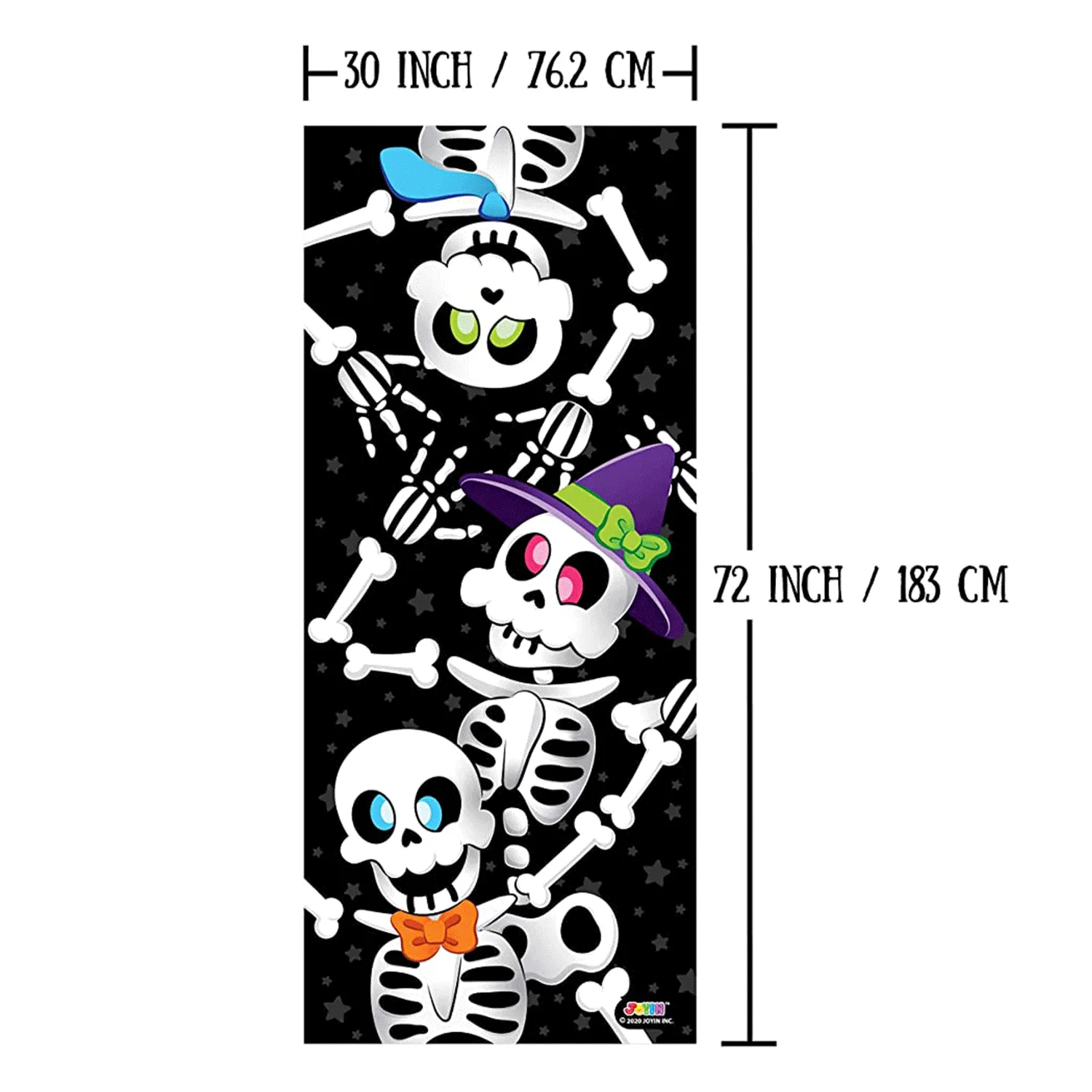 Joyin 3D Halloween Cute Skeleton Door Cover 30in x 72in - Halloween Decorations 3 Joyin 3D Halloween Cute Skeleton Door Cover 30in x 72in - Halloween Decorations - Image 3