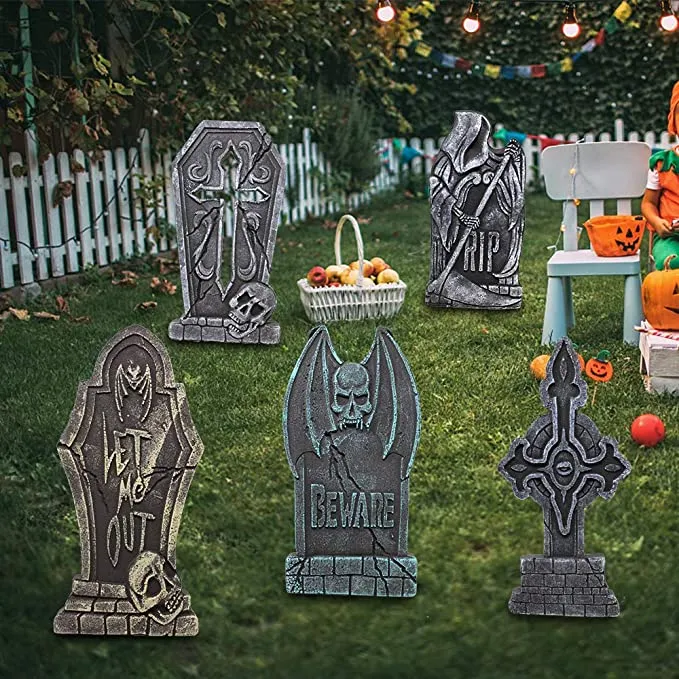Joyin 5pcs Foam RIP Graveyard Headstone Decorations 17in - Halloween Decorations