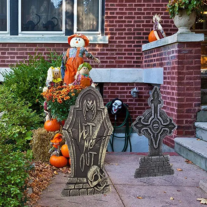 Joyin 5pcs Foam RIP Graveyard Headstone Decorations 17in - Halloween Decorations 4 Joyin 5pcs Foam RIP Graveyard Headstone Decorations 17in - Halloween Decorations - Image 4