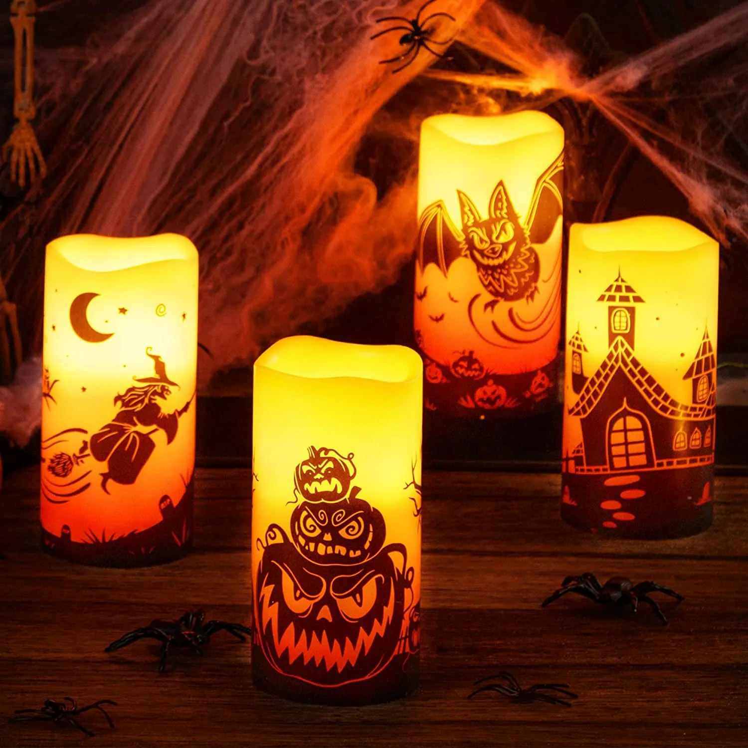 Joyin Halloween Flameless Candles, 4 Pcs - Halloween Decorations
