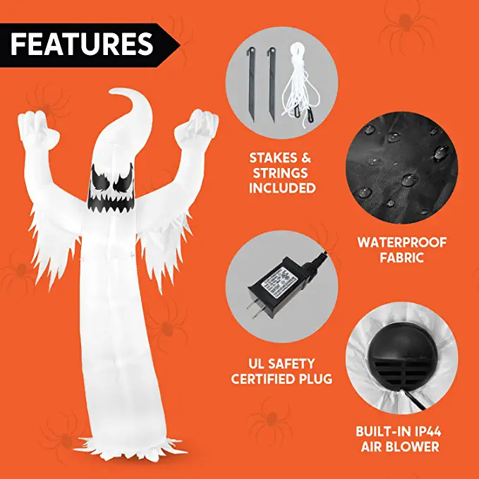 Joiedomi 12ft Halloween Inflatable Ghost Decoration - Halloween Decorations 6 Joiedomi 12ft Halloween Inflatable Ghost Decoration - Halloween Decorations - Image 6