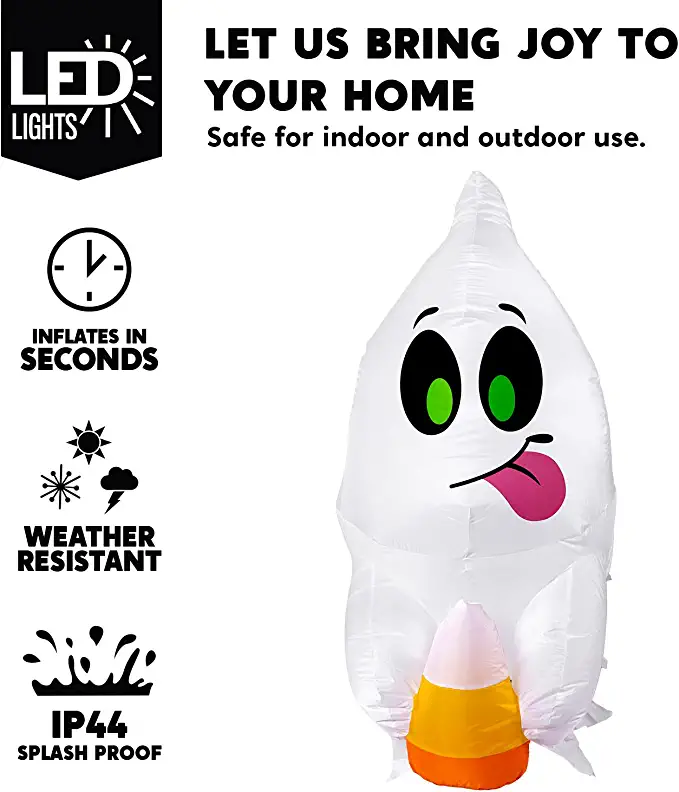 Joiedomi 4ft Halloween Inflatable LED Ghost with Candy - Halloween Decorations 3 Joiedomi 4ft Halloween Inflatable LED Ghost with Candy - Halloween Decorations - Image 3
