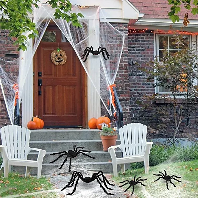 Joyin 5pcs Realistic Hairy Halloween Spider Decoration - Halloween Decorations