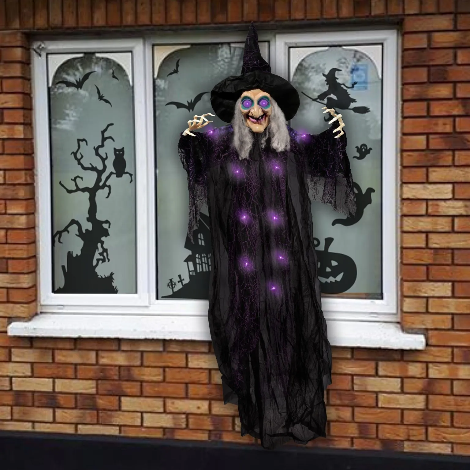 Joyin Hanging Animated Talking Witch Decoration 72in - Halloween Decorations