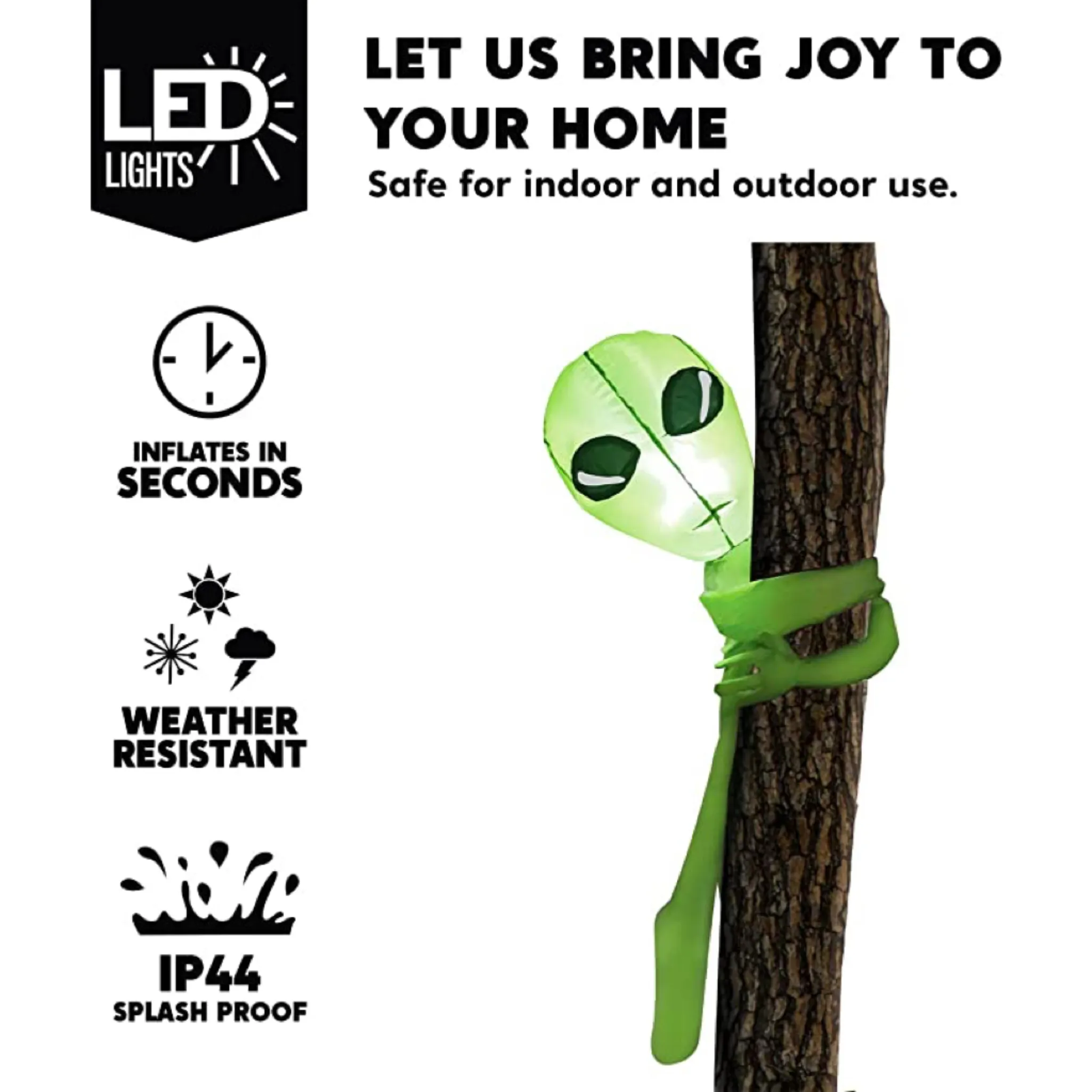 Joiedomi 4ft Inflatable Alien Tree Hugger Halloween Decoration - Halloween Decorations 3 Joiedomi 4ft Inflatable Alien Tree Hugger Halloween Decoration - Halloween Decorations - Image 3