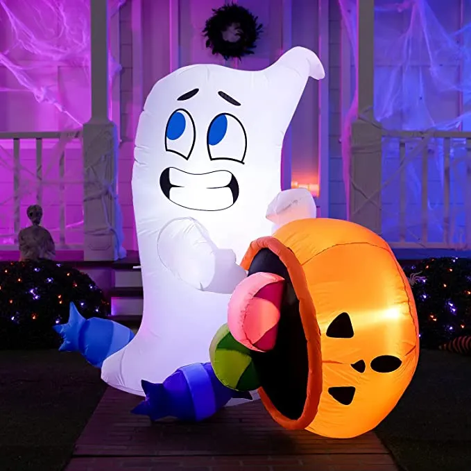 Joiedomi 5ft Inflatable LED Cute Ghost Decoration - Halloween Decorations