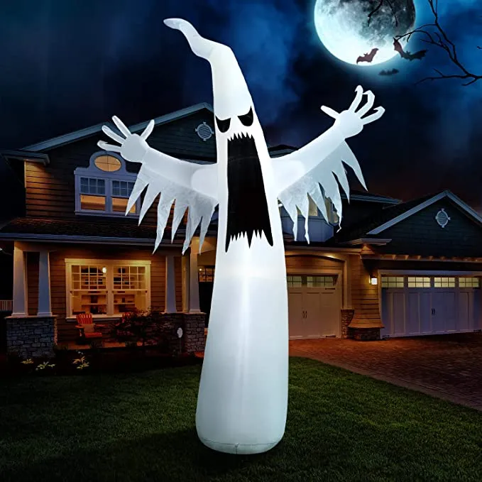 Joiedomi 12ft Inflatable Towering Ghost with LEDs Decoration - Halloween Decorations