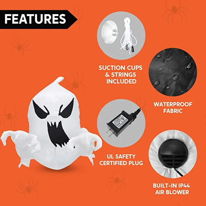 Joiedomi 3.5ft LED Scary Flying Ghost Inflatable Decoration - Halloween Decorations 6 Joiedomi 3.5ft LED Scary Flying Ghost Inflatable Decoration - Halloween Decorations - Image 6