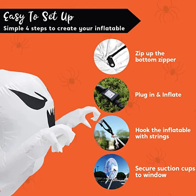 Joiedomi 3.5ft LED Scary Flying Ghost Inflatable Decoration - Halloween Decorations 7 Joiedomi 3.5ft LED Scary Flying Ghost Inflatable Decoration - Halloween Decorations - Image 7