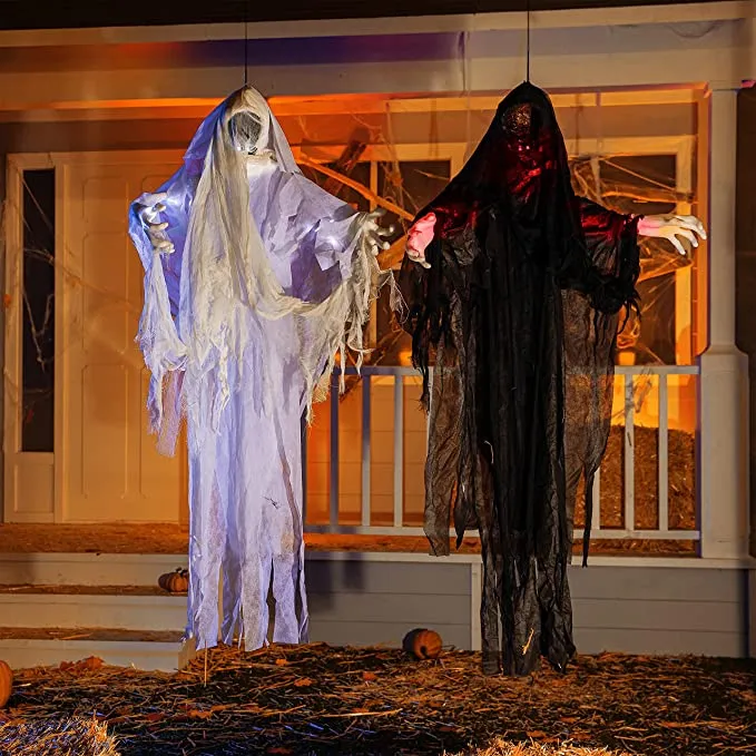 Joyin 2Pcs Lighted Hanging Faceless Ghosts 48in - Halloween Decorations