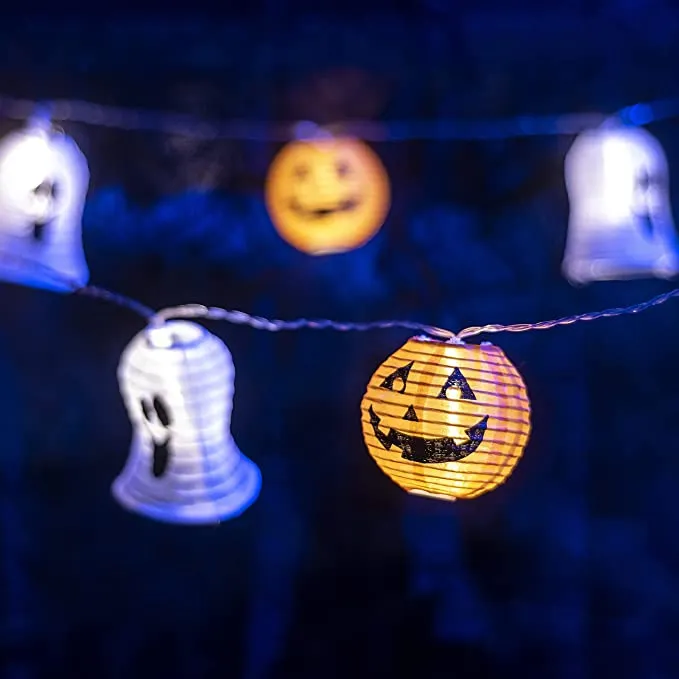 Joyin Smiling Pumpkin and Ghost Lantern String Lights - Halloween Decorations 3 Joyin Smiling Pumpkin and Ghost Lantern String Lights - Halloween Decorations - Image 3