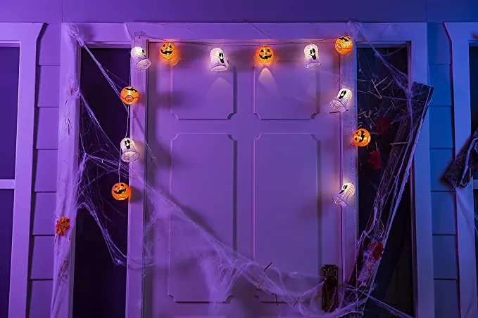 Joyin Smiling Pumpkin and Ghost Lantern String Lights - Halloween Decorations 7 Joyin Smiling Pumpkin and Ghost Lantern String Lights - Halloween Decorations - Image 7