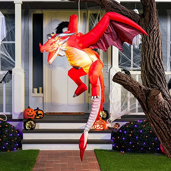 Joiedomi 5ft Hanging Flying Dragon Inflatable Decoration - Halloween Decorations
