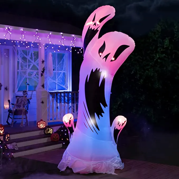 Joiedomi 10ft Tall Scary Swrily Ghost with Animated light - Halloween Decorations