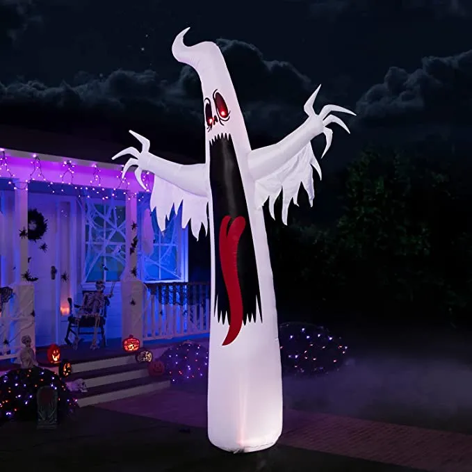 Joiedomi 12ft Tongue Ghost Halloween Inflatable - Halloween Decorations 4 Joiedomi 12ft Tongue Ghost Halloween Inflatable - Halloween Decorations - Image 4