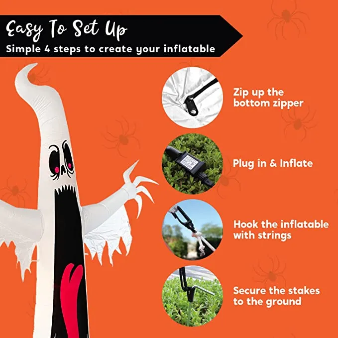 Joiedomi 12ft Tongue Ghost Halloween Inflatable - Halloween Decorations 7 Joiedomi 12ft Tongue Ghost Halloween Inflatable - Halloween Decorations - Image 7