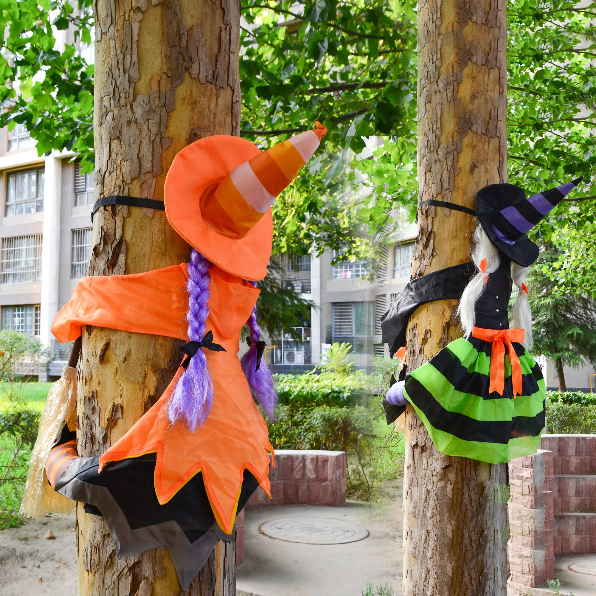 Joyin 2Pcs Witches Crashing Into Tree - Halloween Decorations